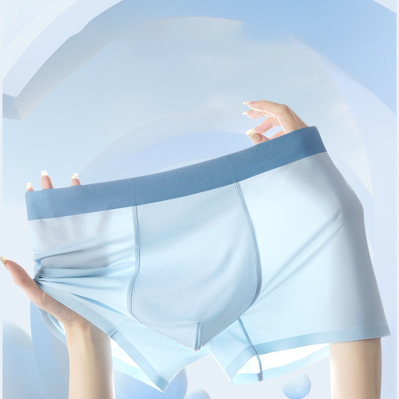 Summer ice silk men's boxers underwear ultra-thin comfortable breathable antibacterial underwear wholesale customization