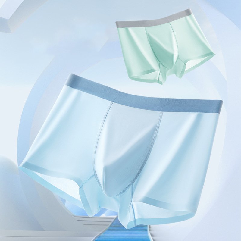 Summer ice silk men's boxers underwear ultra-thin comfortable breathable antibacterial underwear wholesale customization