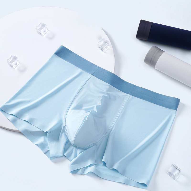 Summer ice silk men's boxers underwear ultra-thin comfortable breathable antibacterial underwear wholesale customization