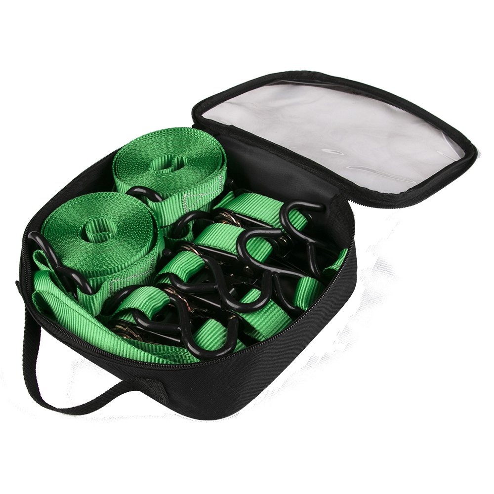 OEM 4 pack of 1 inch custom printed polyester webbing ratchet lashing straps with coated S hook