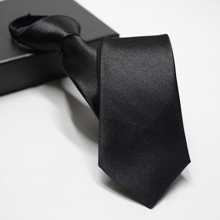 Wholesale Cheap Necktie for Office Graduation School Uniforms Men Solid Color Zipper Tie Pre-tied Adjustable Zipper Neck Ties