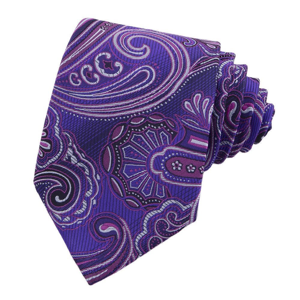RunLin Factory Customized Business Formal Modern Woven Jacquard Handmade Paisley Men Silk Neck Ties