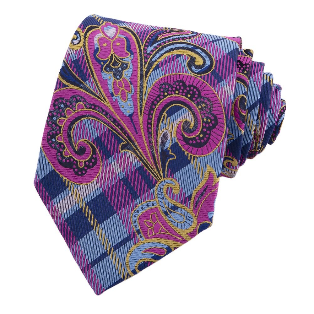 RunLin Factory Customized Business Formal Modern Woven Jacquard Handmade Paisley Men Silk Neck Ties