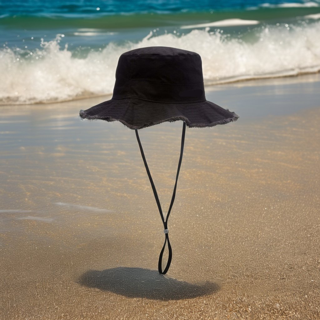 Good Quality Washed Denim Bucket Hat Custom Design Fisherman Hat With String