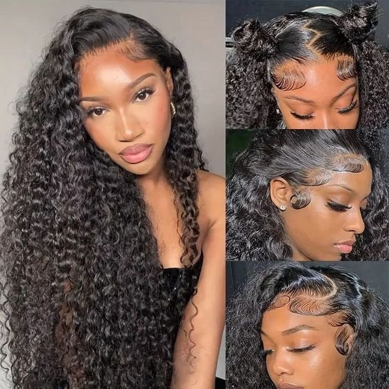 Vendor Raw Brazilian 13x6 HD Swiss Human Hair Transparent Lace Front Wig Deep Wave HD Lace Frontal Wig for Black Women