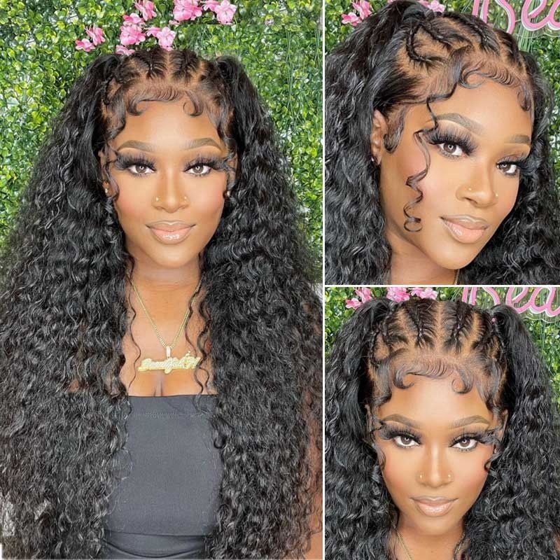 Vendor Raw Brazilian 13x6 HD Swiss Human Hair Transparent Lace Front Wig Deep Wave HD Lace Frontal Wig for Black Women