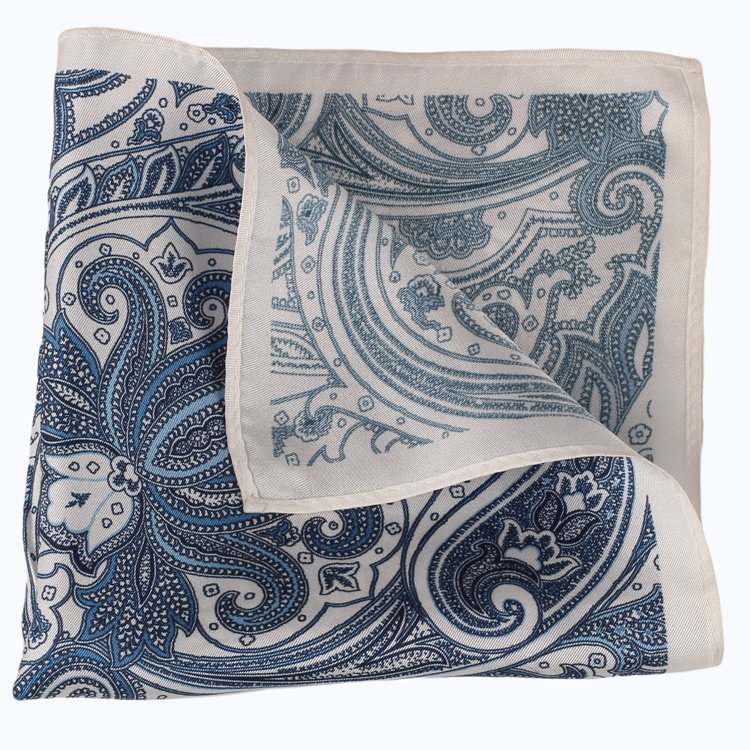 Silk Factory Wholesale High Quality Handkerchief Italian Print Fabric Pocket Square For Party Custom Paisley Hanky