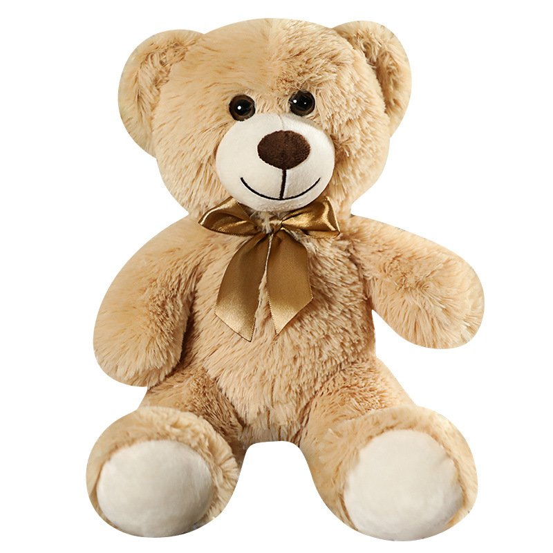 35CM Bear Plush Toy Cute Stuffed Animal Doll With Satin Bow Tie Birthday Lovely Toy For Kids