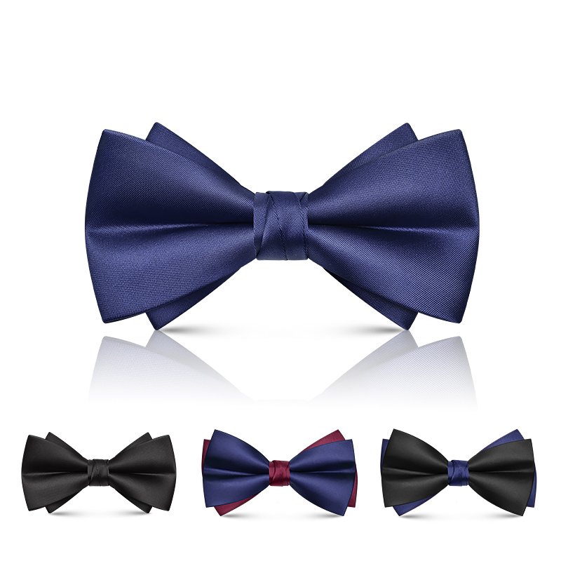 Formal Wear Bow Tie Elegant Adults Clothes Designer Navy Blue Bow Tie Men