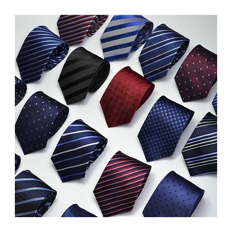 2022 Classic Jacquard Woven Silk Solid Stripes Pure Colors Men's grid Tie Necktie custom Men's business casual professional tie