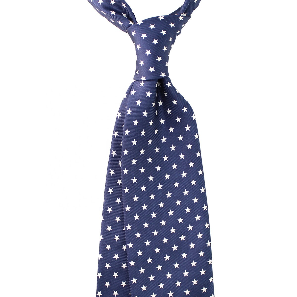 Fashion Men Tie Chinese Wholesale 8CM Night Sky Shining Custom Made Print Vintage Best 100% Silk Navy Blue White Star Necktie