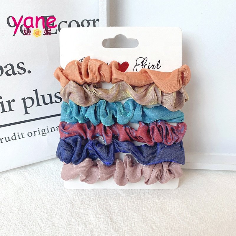 Wholesale 6pcs Pack Elastic Scrunchy Hair Ties Silk Satin Hair Scrunchies