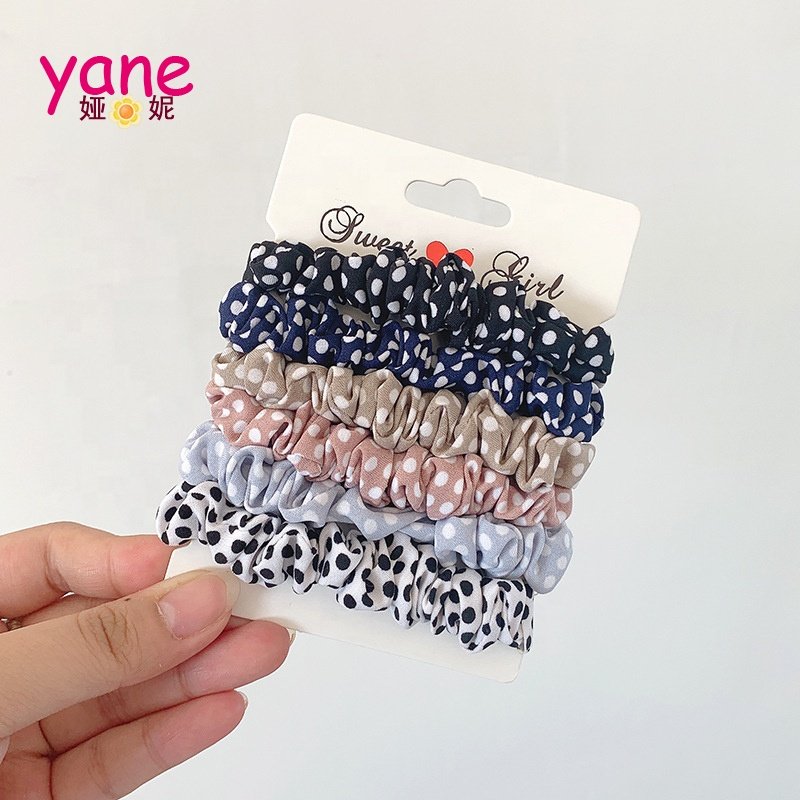 Wholesale 6pcs Pack Elastic Scrunchy Hair Ties Silk Satin Hair Scrunchies
