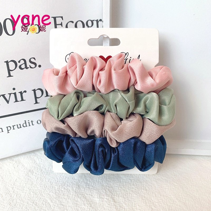 Wholesale 6pcs Pack Elastic Scrunchy Hair Ties Silk Satin Hair Scrunchies