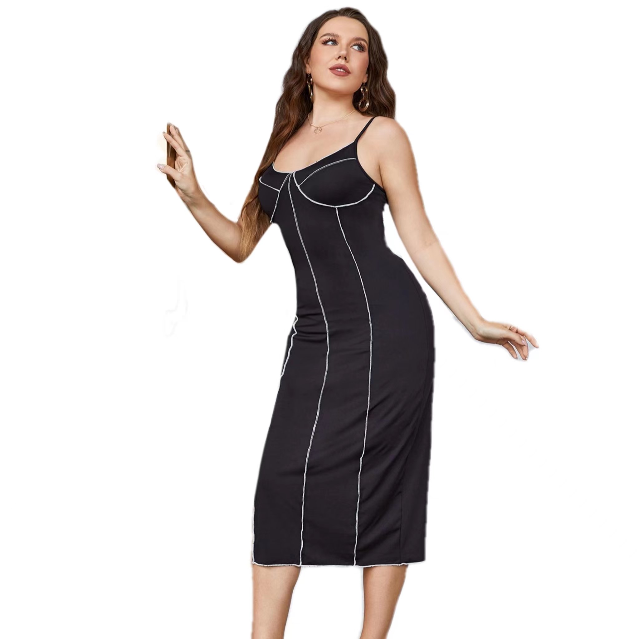 China Factory Outlet High Quality Women Girls Pure color Halter Sexy Hot Skirt Ladies Large Size Dress