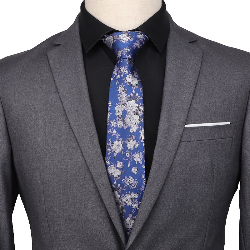 Newest 7cm Adjustable Men Neck Ties Classic Floral Printed Groom Men Polyester Neckties