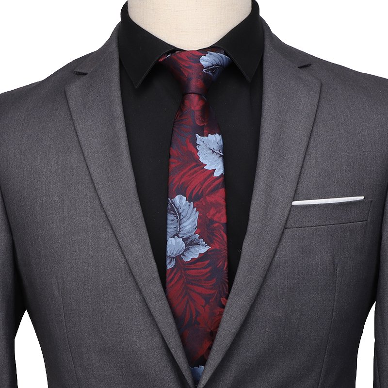 Newest 7cm Adjustable Men Neck Ties Classic Floral Printed Groom Men Polyester Neckties