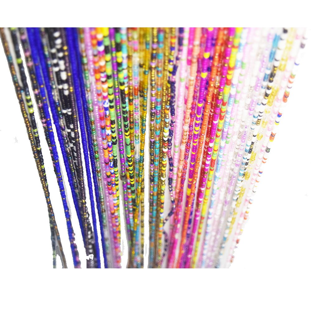 69 colors African adjustable Ladies weight loss plus size double cotton strings body belly chain jewelry tie on waist beads