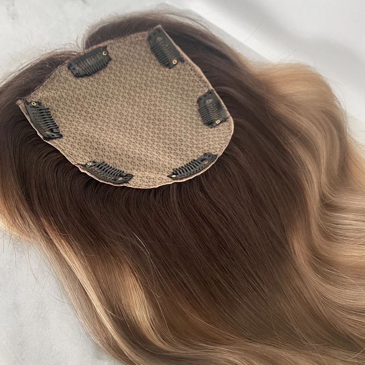 Kingdom Premium European Hair Silk Top Clip In Hairpiece Injected Full Hand Tied Single Knot Topper Silk Base Whopper /Toupee