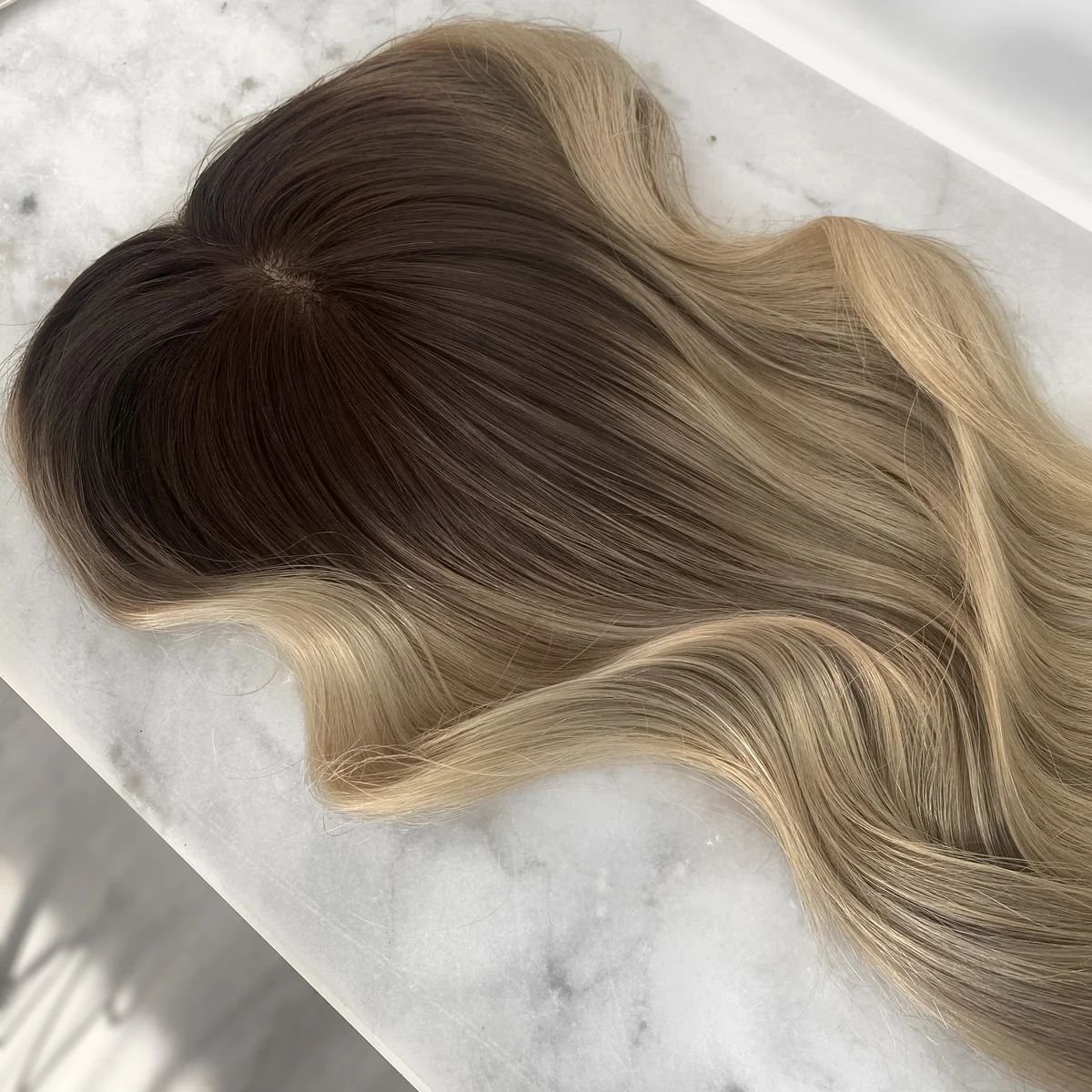 Kingdom Premium European Hair Silk Top Clip In Hairpiece Injected Full Hand Tied Single Knot Topper Silk Base Whopper /Toupee
