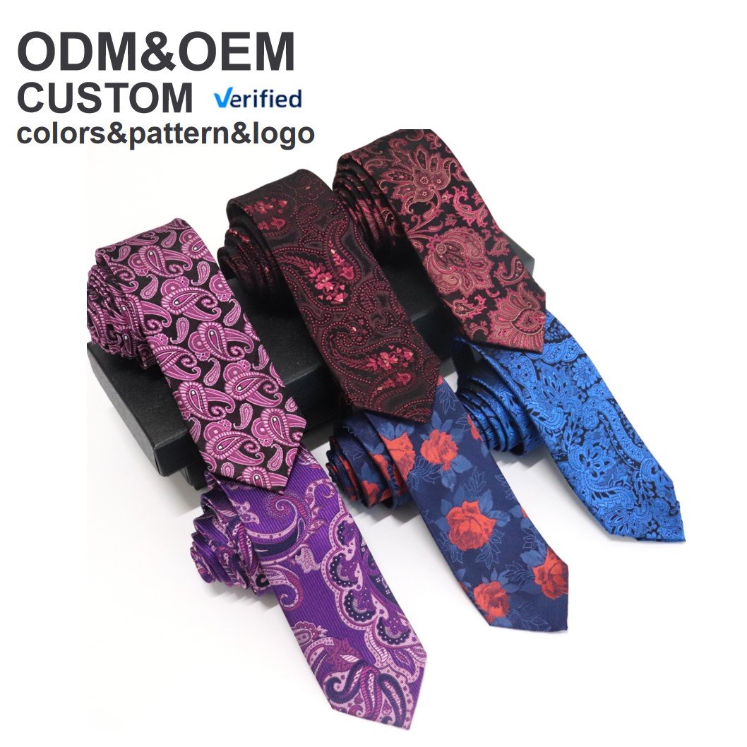 Custom Logo 100% Silk Tie Woven Men's Stripe Fashion Design Necktie Paisley Plaid Solid Floral Pattern Neck Ties OEM & ODM