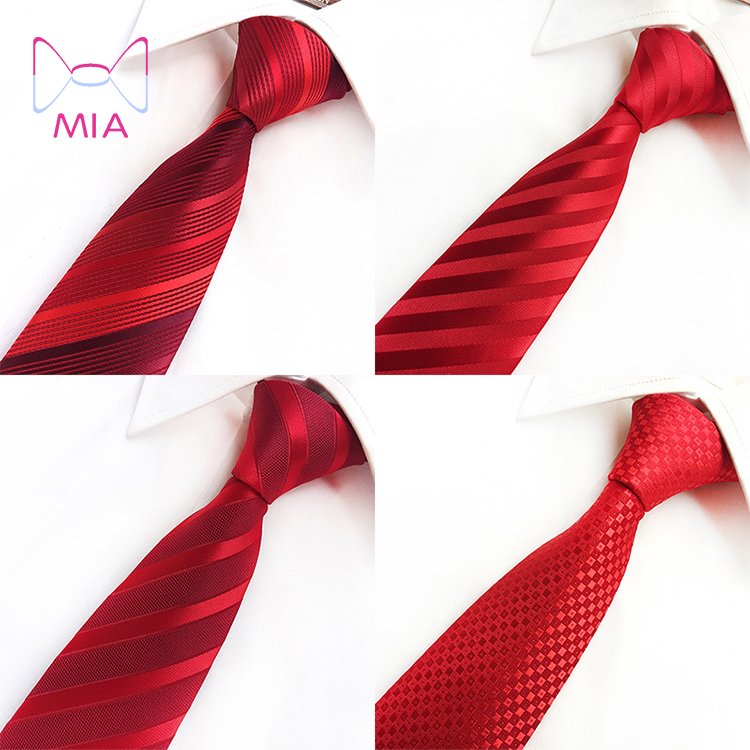 Chinese Style Red Wedding Tie 8cm Men's Fashion Neckties Festival Necktie