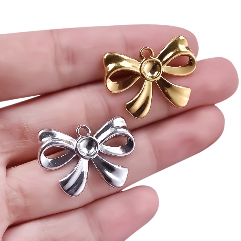 Bow Ribbon Pendants charm for diy bracelet necklace earrings Trendy Bow Jewellery Women