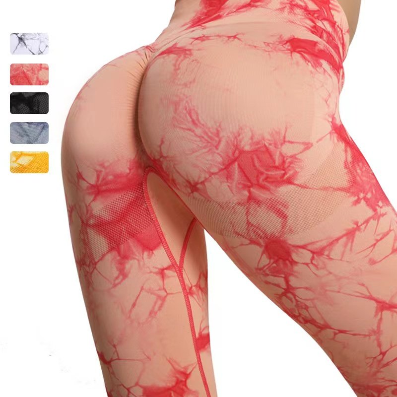 Women Girls High Waist Scrunch Butt Booty Fitness Marble Tie Dye Seamless Yoga Leggings Wholesale
