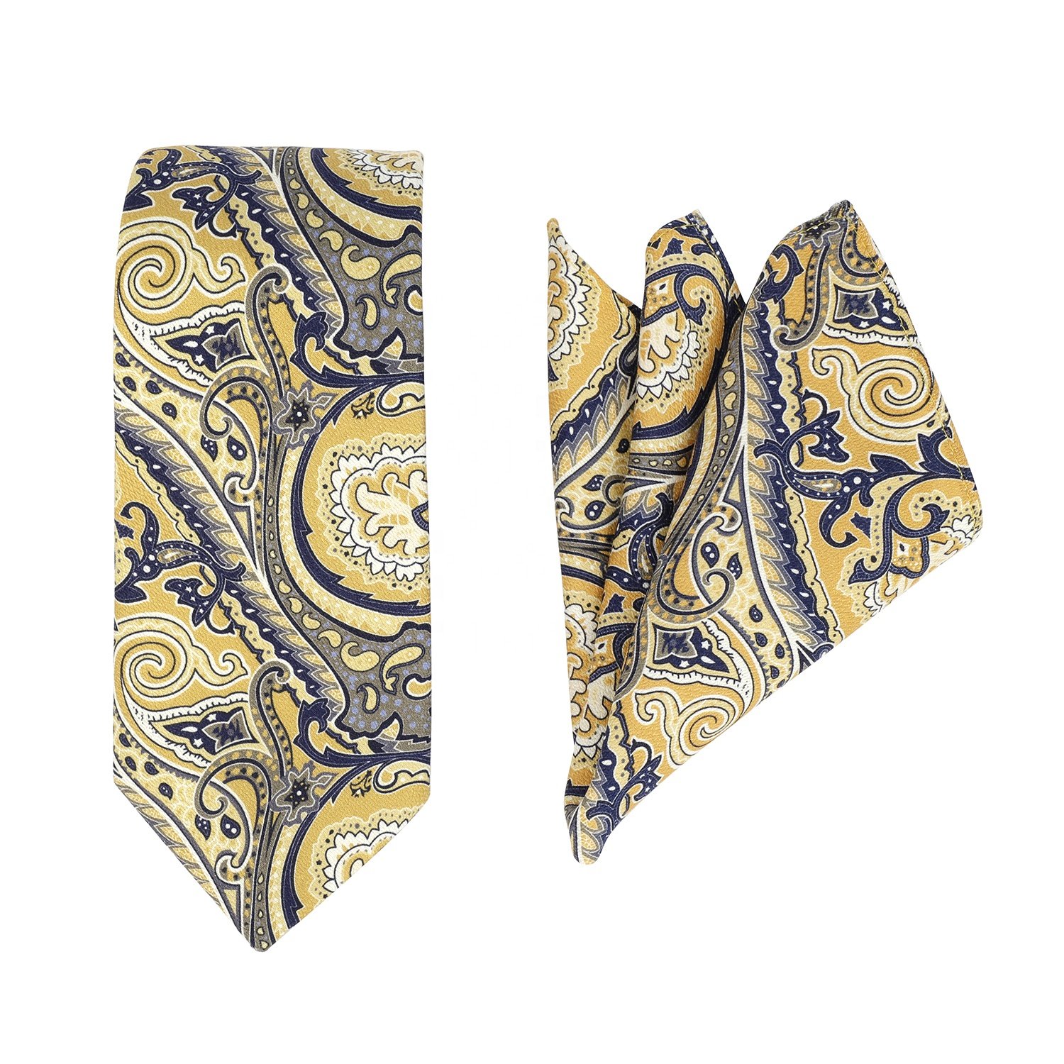 Factory Supply Casual Neckties with Pocket Squares Fashion Mens Neck Tie Set Man Tie and Hanky Set