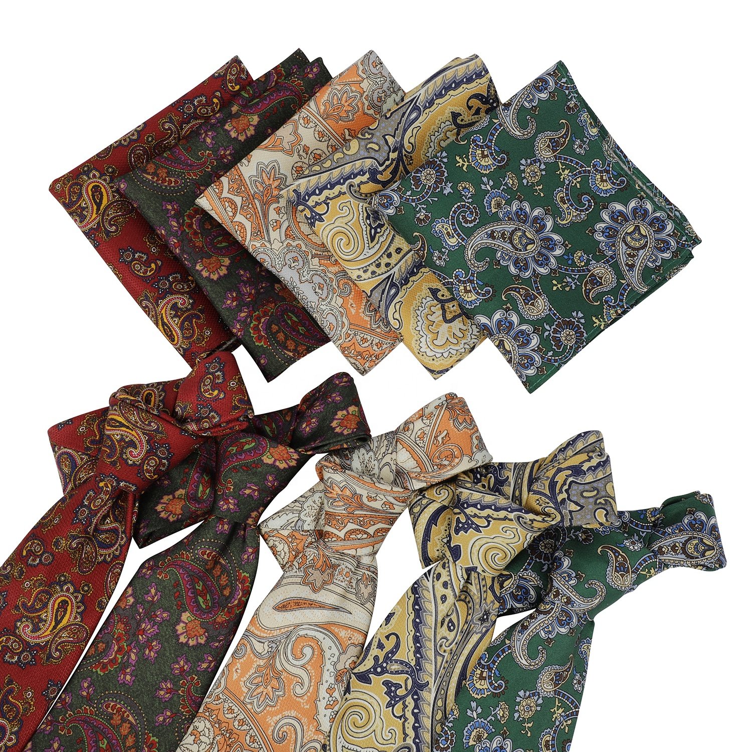 Factory Supply Casual Neckties with Pocket Squares Fashion Mens Neck Tie Set Man Tie and Hanky Set
