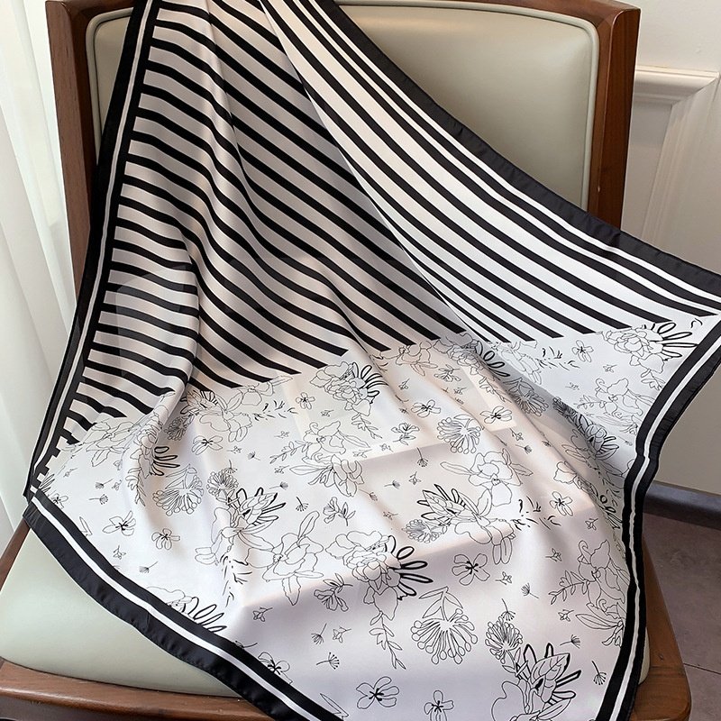 2022 Hot Sale Wholesale New Summer Office Ladies Women Small Size Square Satin Silk Hair Scarf Neck Shawl Tie Bag Scarves