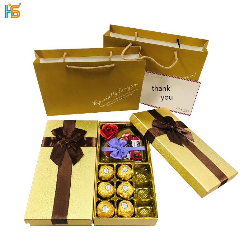 Luxury Cardboard Custom Logo Lid And Base Ribbon Bow Tie Gift Boxes For Flowers And Chocolates