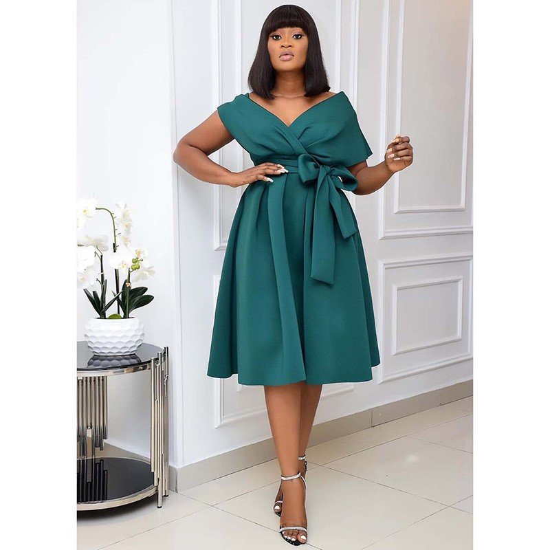 Classic Solid Women Party Evening Casual Dress Turkey Office Lady Plus Size Women Dresses Summer Ladies Elegant