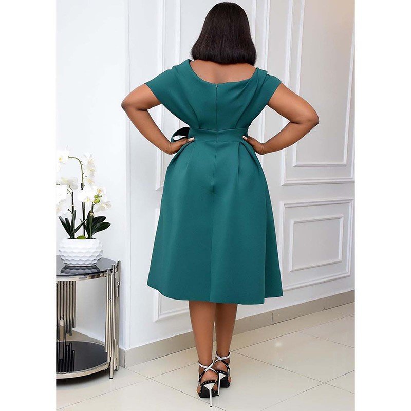 Classic Solid Women Party Evening Casual Dress Turkey Office Lady Plus Size Women Dresses Summer Ladies Elegant