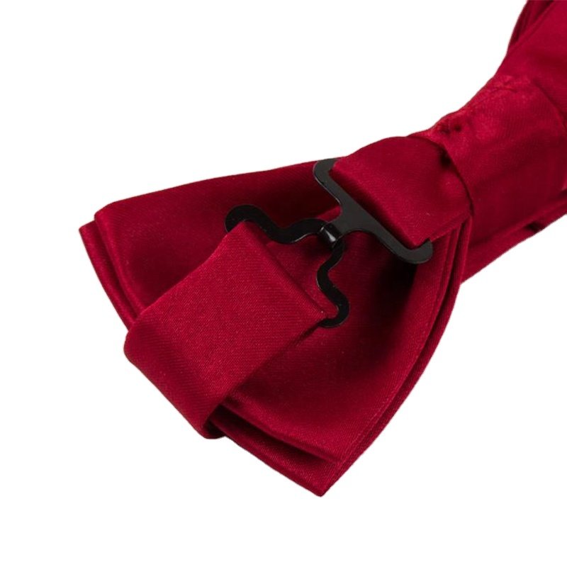 wholesale environmentally friendly fabric solid color bowties adjustable rpet polyester bow ties for men