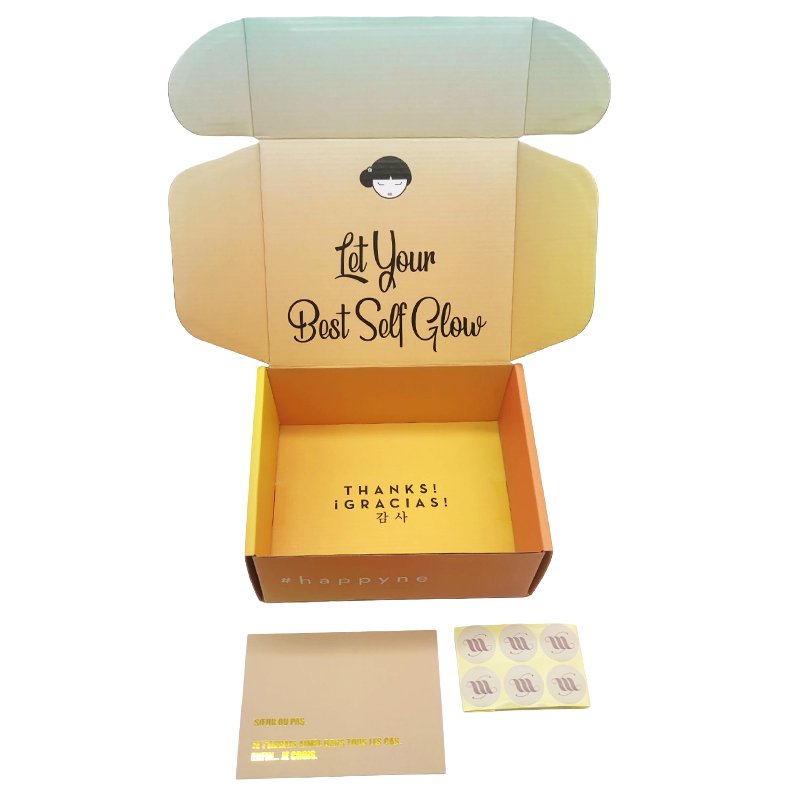 Wholesale gold foil women exclusive hijab sunglasses storage corrugated branded cardboard boxes custom packaging for shipping