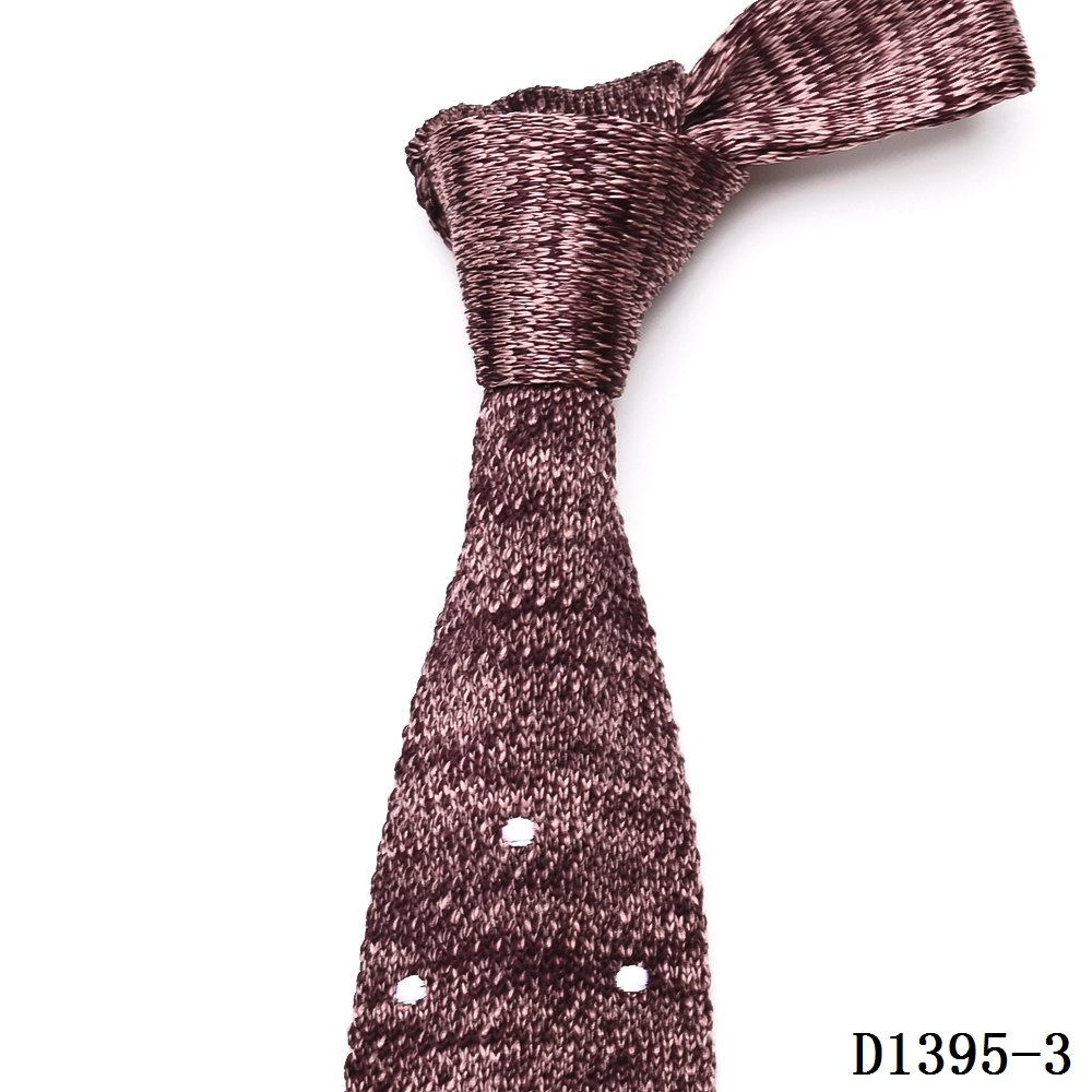 Yili Supplier Custom Made Men Skinny Seamless Dot Point Polyester Silk Knitted Tie