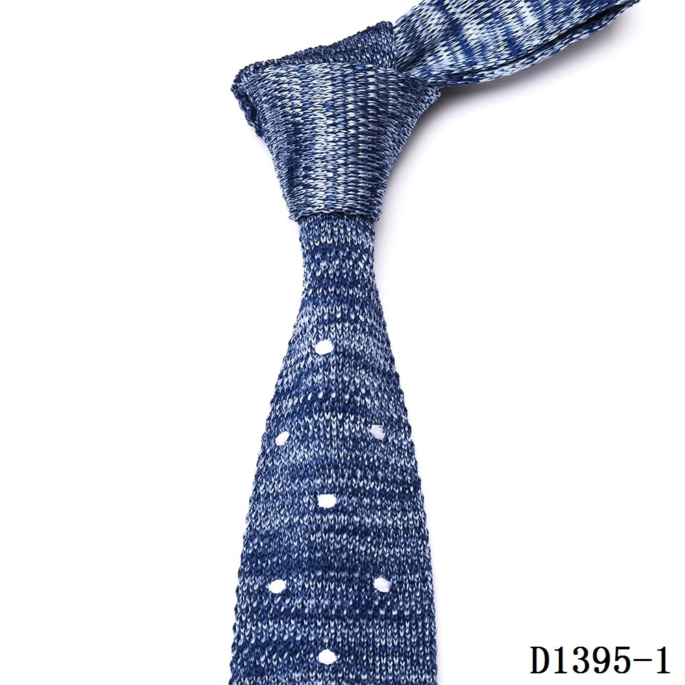Yili Supplier Custom Made Men Skinny Seamless Dot Point Polyester Silk Knitted Tie