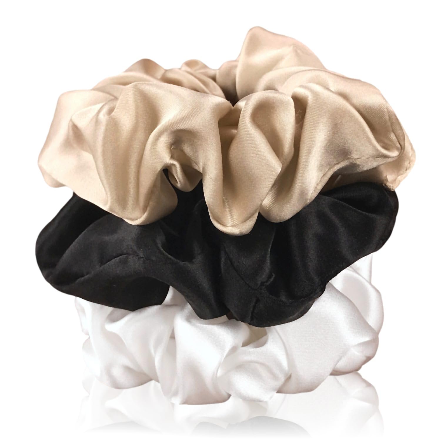 elastic America&Europe HOT SELLING silk hair tie black ivory white 19mm 3.5cm 100% pure mulberry silk scrunchies