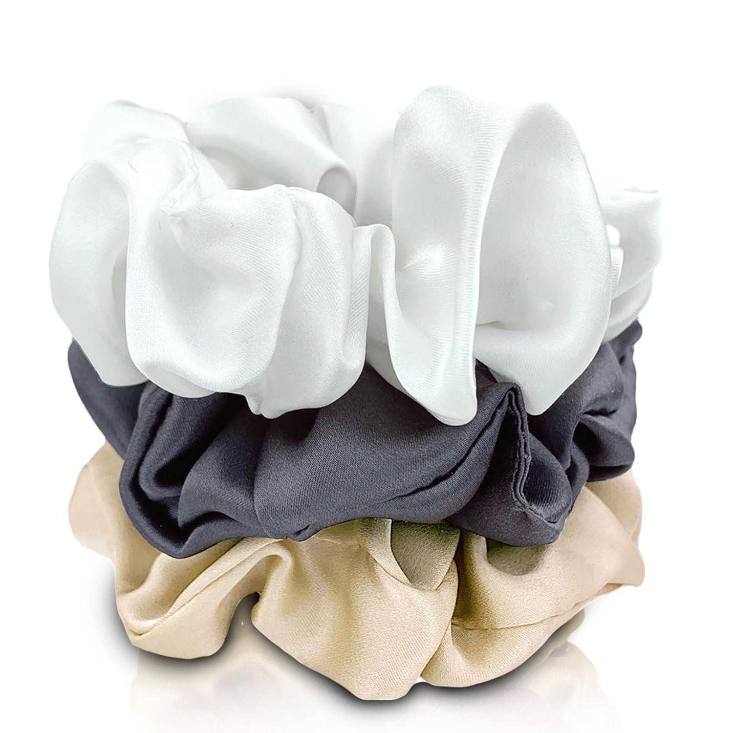 elastic America&Europe HOT SELLING silk hair tie black ivory white 19mm 3.5cm 100% pure mulberry silk scrunchies