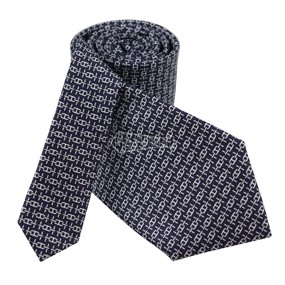 Embroidered Digital Chain Printed Necktie Logo Custom Casual Style Designer Men Tie For Men Luxury