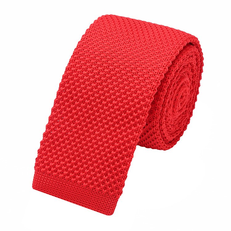 Custom Men Accessory Business Fashion Narrow multi-color 5CM Knit Skinny Tie Colorful Solid Slim Neck Ties