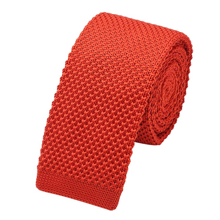 Custom Men Accessory Business Fashion Narrow multi-color 5CM Knit Skinny Tie Colorful Solid Slim Neck Ties