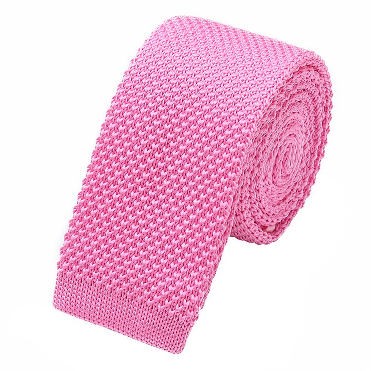 Custom Men Accessory Business Fashion Narrow multi-color 5CM Knit Skinny Tie Colorful Solid Slim Neck Ties