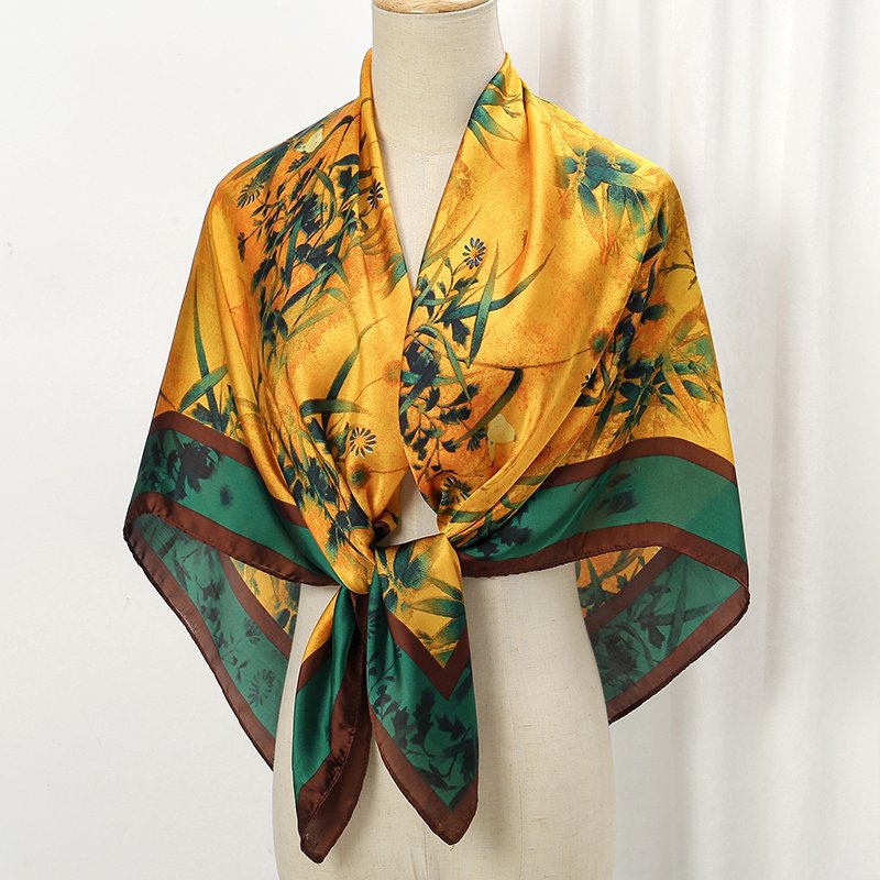 Wholesale 2024 Newest Spring Summer Soft Tie Small Square Scarf 70*70cm Polyester Silk Printed Hair Scarves Bandanas