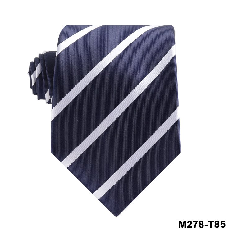 Classic Design Ties Black Solid Red Woven Necktie Custom Polyester Striped Mens Tie