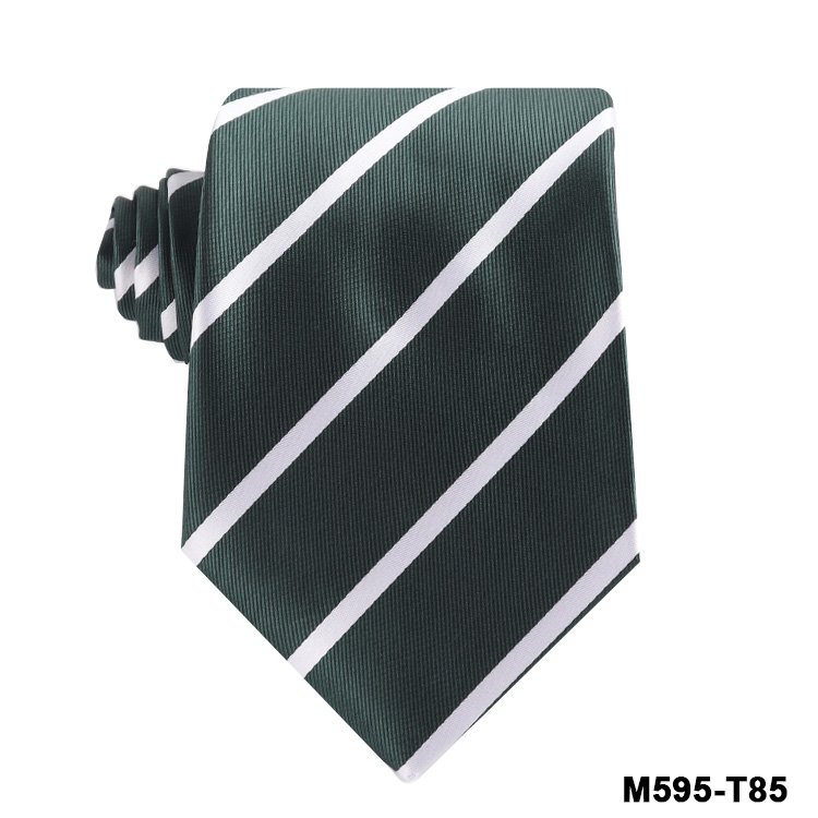 Classic Design Ties Black Solid Red Woven Necktie Custom Polyester Striped Mens Tie
