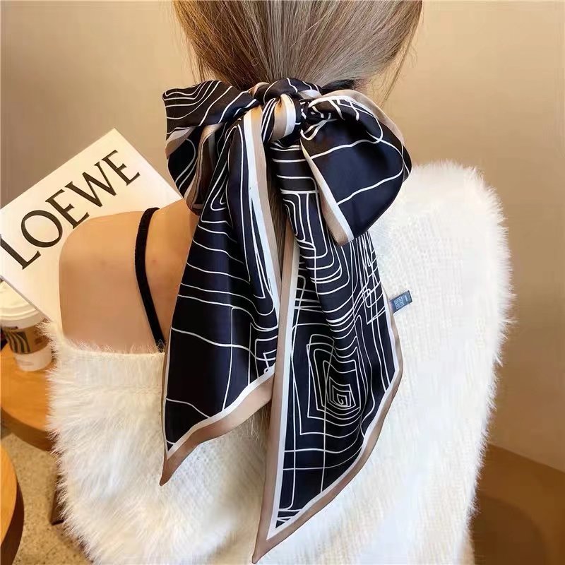 Small Long Beveled Silk Scarf Tie Scarf Head Wrap Neck Decoration Scarf Multi-functional Bundle Hair Band