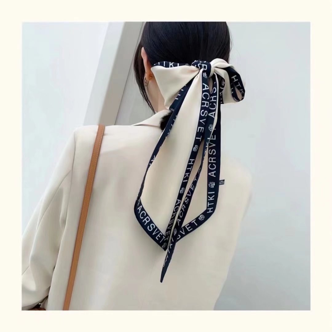 Small Long Beveled Silk Scarf Tie Scarf Head Wrap Neck Decoration Scarf Multi-functional Bundle Hair Band