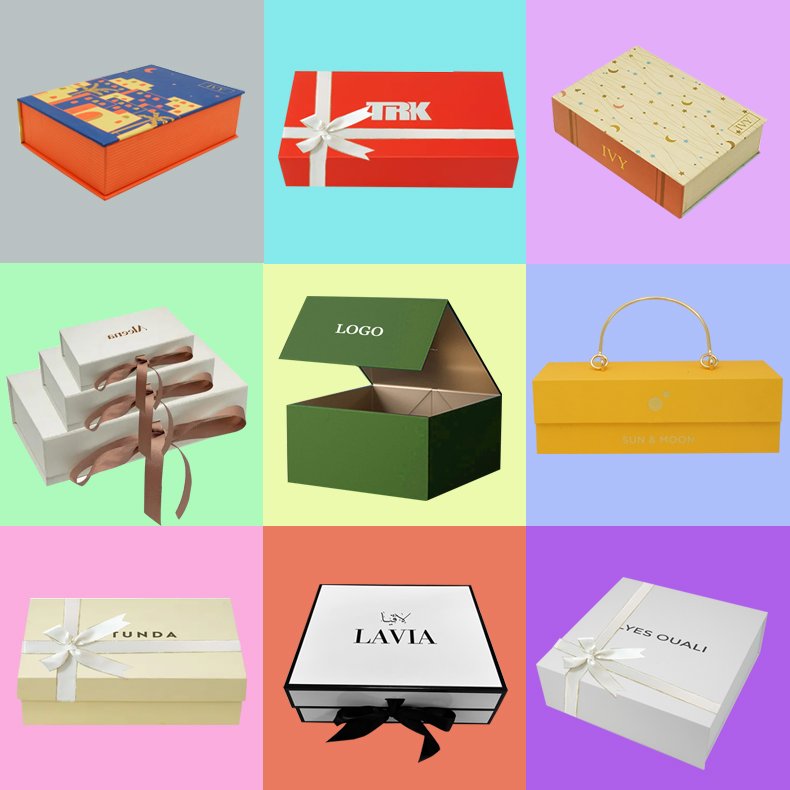 Custom Logo Large White Luxury Foldable Bow Tie Package Boxes Cardboard Paper Clothing Gift Packaging Box With Magnetic Lid